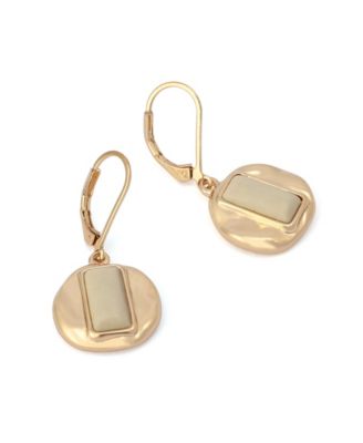 Malachite Molten Disc Drop Earrings