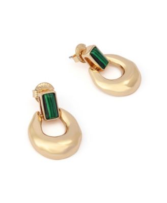 Malachite Molten Doorknocker Earrings