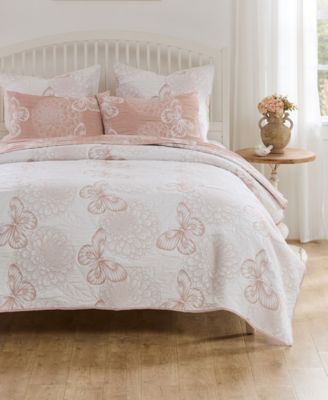 Mariposa Dahlia Matelass&eacute; 3-Pc. Coverlet Set, King