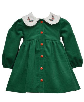 Bonnie Baby - Baby Girls Long-Sleeve Holly Collar Dress