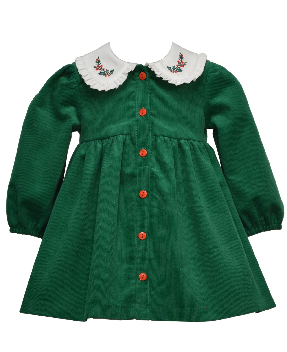 Bonnie Baby Girls Long Sleeves Gingerbread Collar Dress
