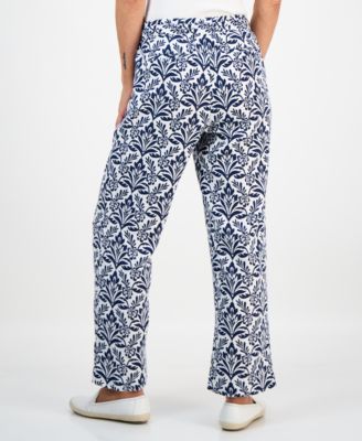 Petite Tile Print Drawstring Pants, Macy's Exclusive