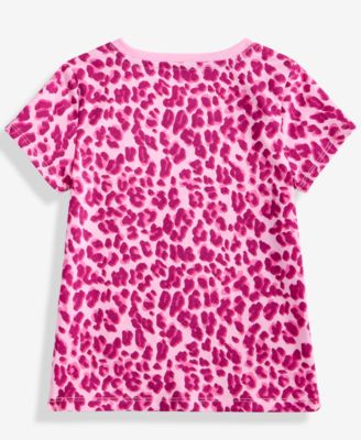 Girls Toddler 2T-4T Leopard-Print Short-Sleeve T-Shirt, Macy's Exclusive