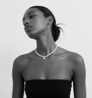 7–8mm Baroque Freshwater Pearl Necklace with Gold-Plated Heart Pendant