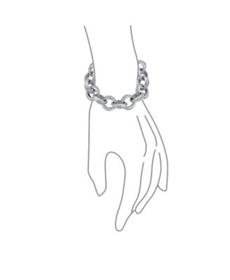 Set of 2 Large Oval Links Chunky Chain Link Bracelet Toggle Clasp Gold Plated