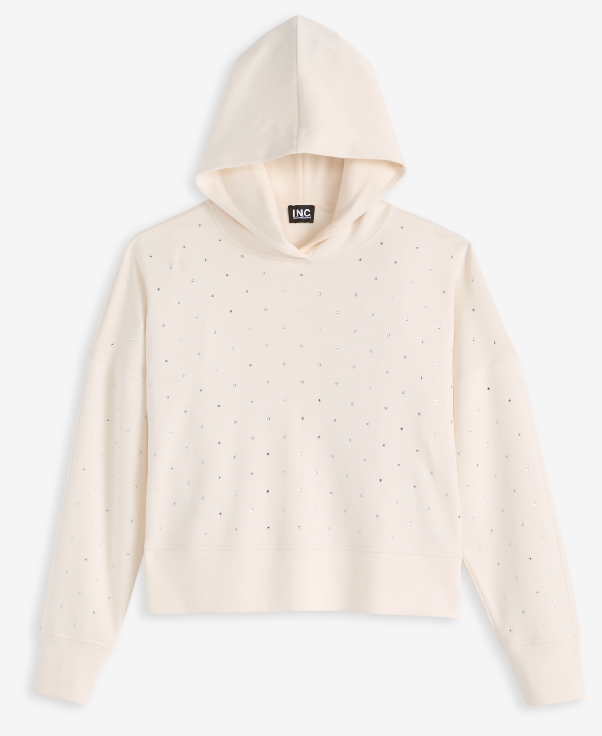 Inc International Concepts Petite Shine Embellished Hoodie, Macy's Exclusive In White
