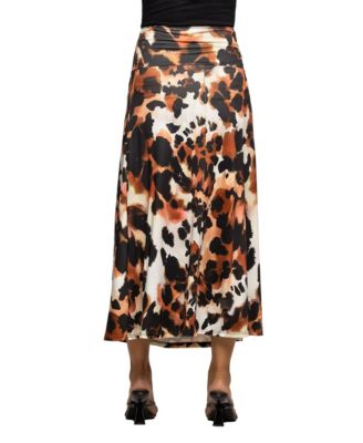 Women's Maternity Animal Print Elastic Waist Maxi Skirt