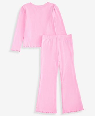 Girls Toddler 2T-4T Sparkle Rib Top and Pants, 2-Piece Set, Macy's Exclusive
