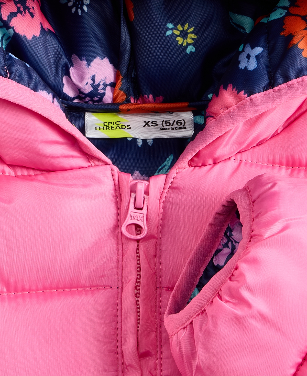 Epic Threads Girls 5-20 Floral Midweight Reversible Puffer Jacket, Macy's Exclusive