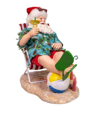 Fabrich&eacute; 8.5" Santa Sitting on Beach Chair