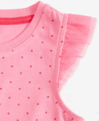 Girls Toddler 2T-4T Short-Sleeve Dot-Print Ruffled Top, Macy's Exclusive  