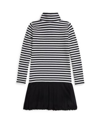 Girls' 7-16 Striped Turtle Neck Dress