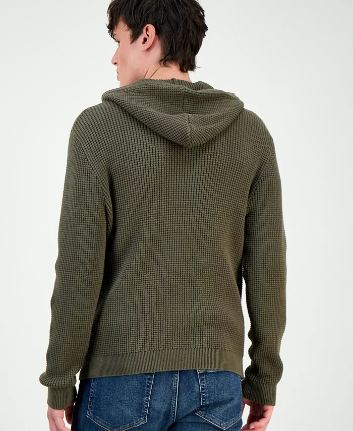 Men's Waffle-Knit Pullover Hoodie - thumbnail 7