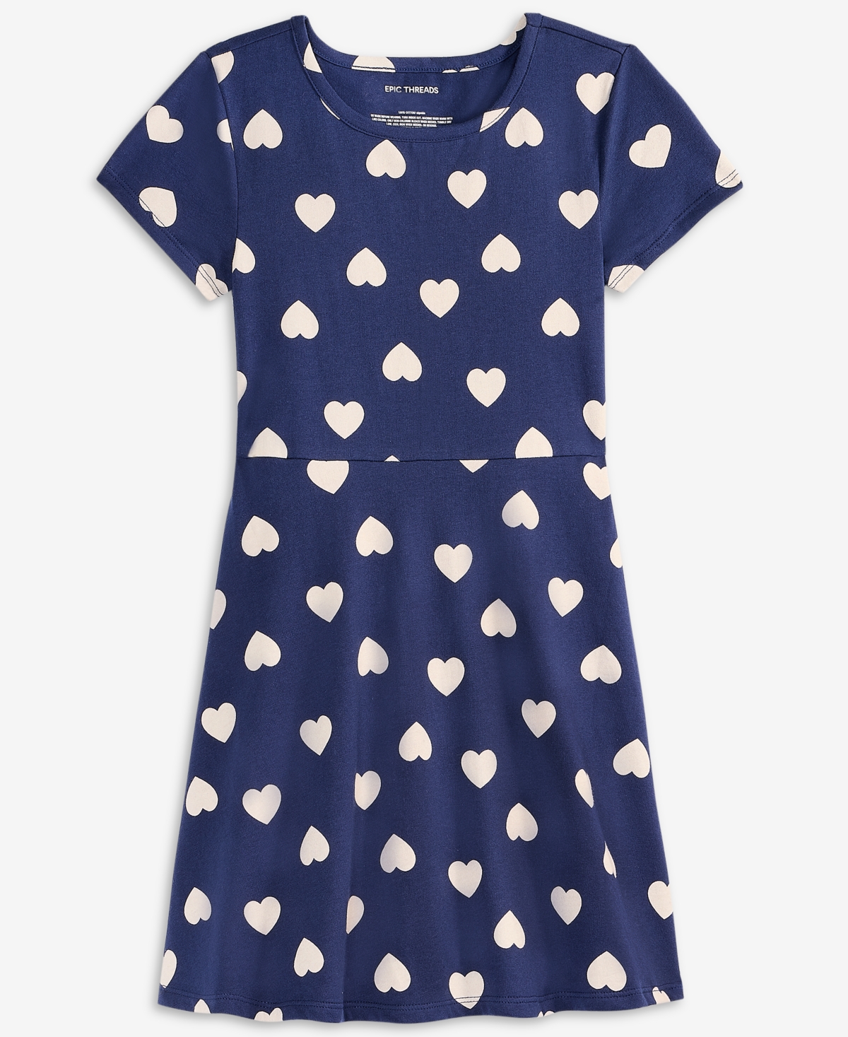 Epic Threads Girls 5-20 Heart-Print Short-Sleeve Dress, Macy's Exclusive