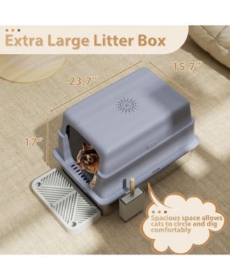 Extra Large 23.7 in. x 15.7 in. Stainless Steel Cat Litter Box with High Sided