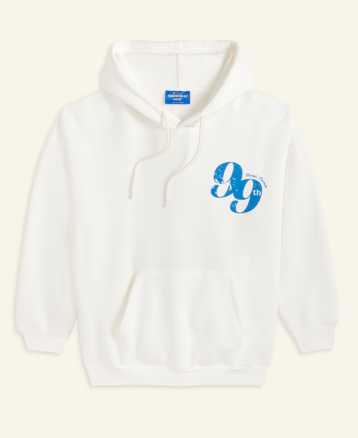 Macy's Thanksgiving Day Parade Unisex Cozy Comfort Hooded Sweatshirt,  Exclusive In White