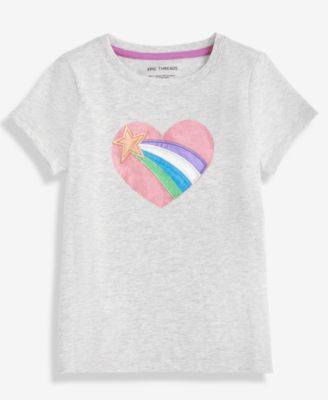 Epic Threads - Toddler Girls Metallic Heart Short-Sleeve T-Shirt