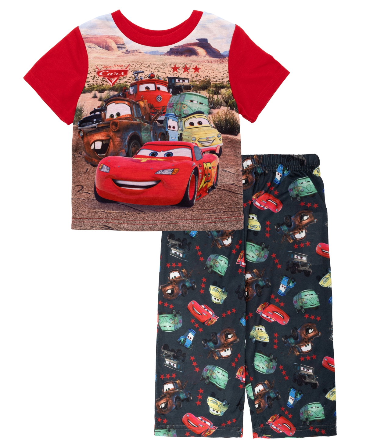 Cars Boys Toddler 2T-4T 2-Piece Printed T-Shirt and Pants Pajama Set