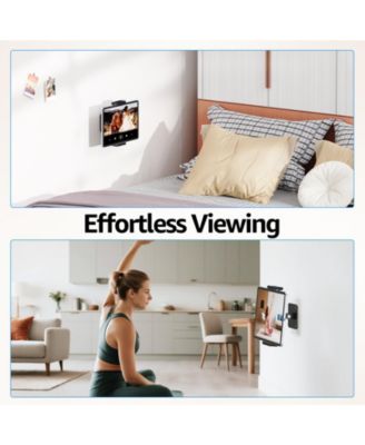 Tablet Wall Mount Holder, 360° Adjustable, for 4.7-13" Devices, Aluminum Wall Phone Holder, ipad Wall Mount for Home Office & Public Spaces