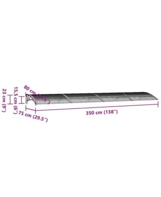 Door Canopy Black Polycarbonate 137.8 x 29.5 in Durable Canopy