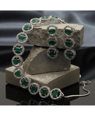 Women's Crystal Bling Necklace And Earrings ()