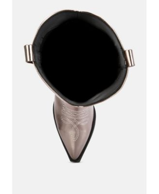 cowboy metallic faux leather cowboy boots