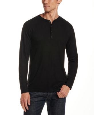 Men's Long-Sleeve Henley Neck T-Shirt