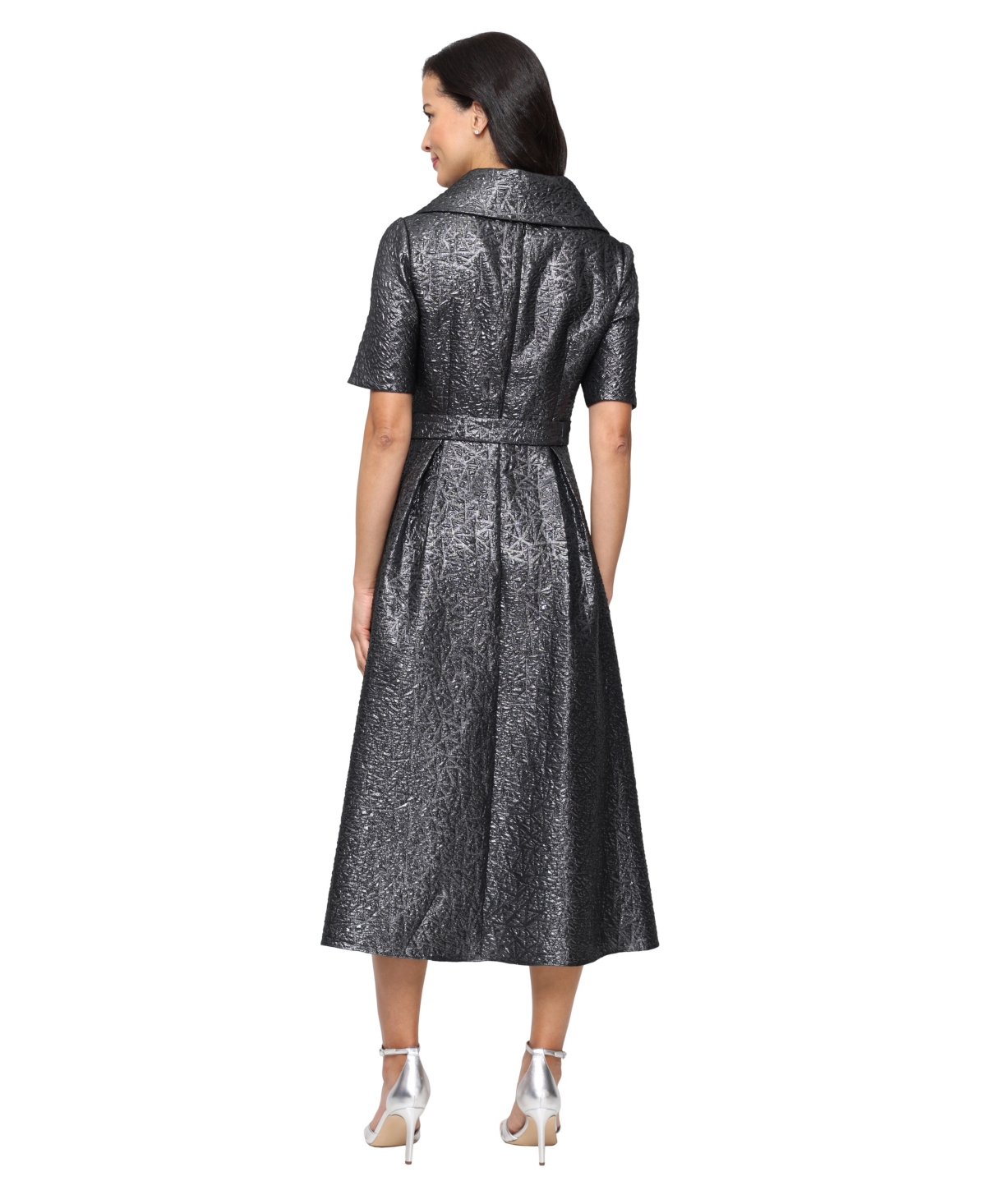 Alex Evenings Women's Textured Jacquard A-Line Midi Dress