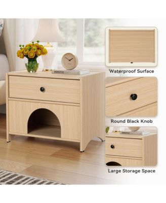 Storage Cabinet with Drawer Pet-Friendly Storage Side Table with Storage for Living Room Bedroom