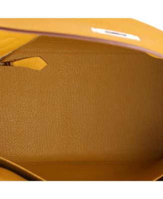 Kelly 28 Handbag Yellow Togo with Palladium Hardware