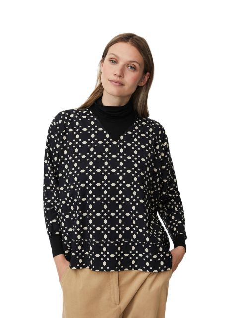 Женская блузка Masai Copenhagen MaBenika 3/4 Sleeve V-Neck, цвет: Чёрный