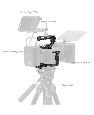 Advanced Camera Cage Kit with Battery Plate for Sony FX2, Black