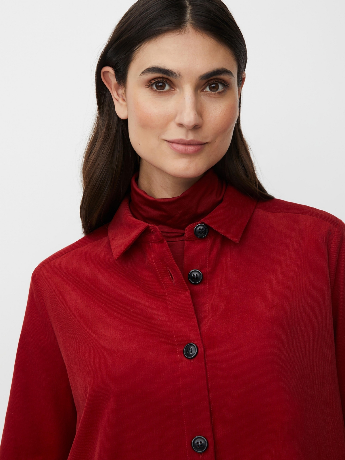 Masai Copenhagen Women's Long Sleeve Collared Velvet Shirt