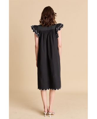 Women's Scallop Midi Dress