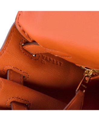 Kelly 25 Handbag Orange Swift with Gold Hardware