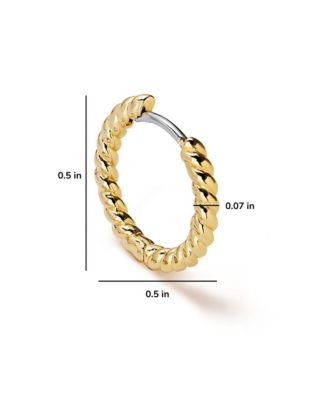 Gold Huggie Earrings - Twist Huggie Hoops