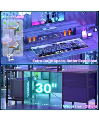 59'' W L-Shaped Computer Desk with Tall Hutch,Corner Desk