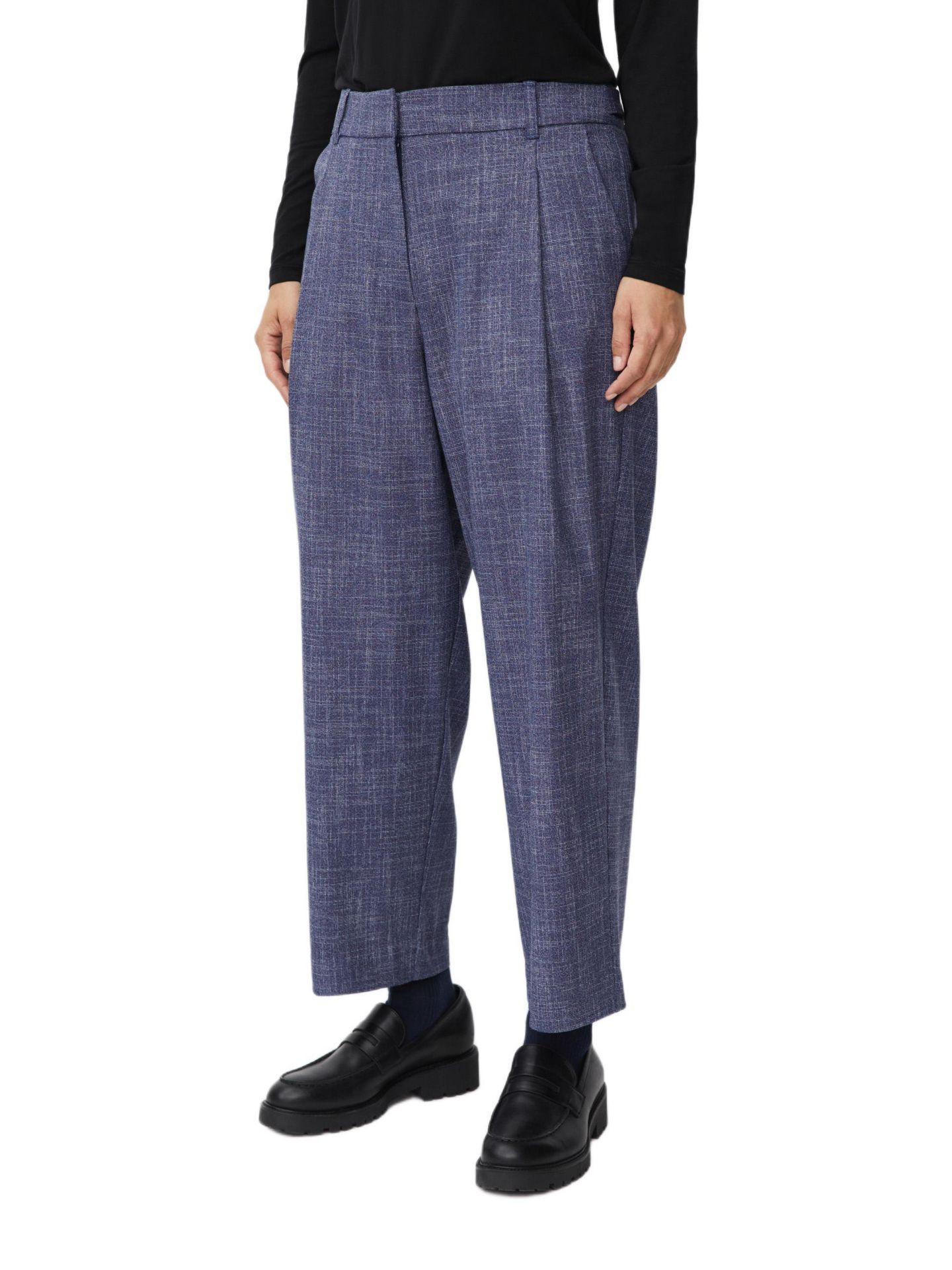 Женские брюки Masai Copenhagen MaPhiladelphia Cropped Loose Fit, цвет: Тёмно-синий — фото 1
