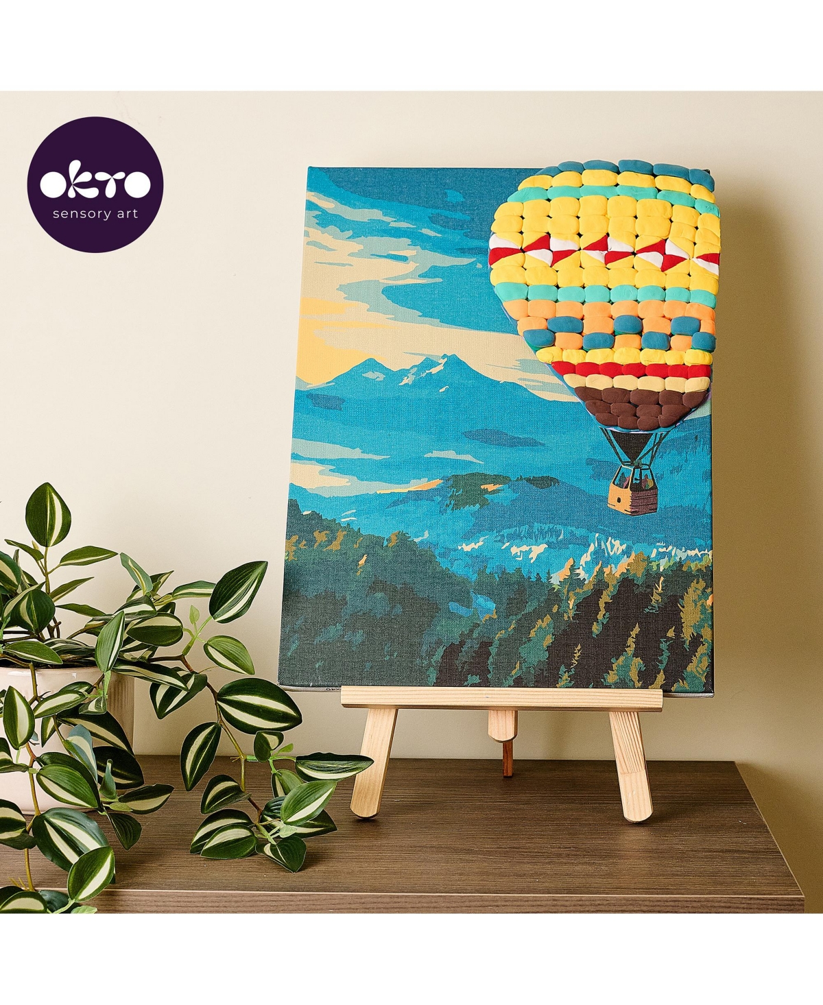 Wise Elk Okto Air-Dry Clay 3D Painting Kit – Hot Air Balloon (11.8 x 15.7 in)