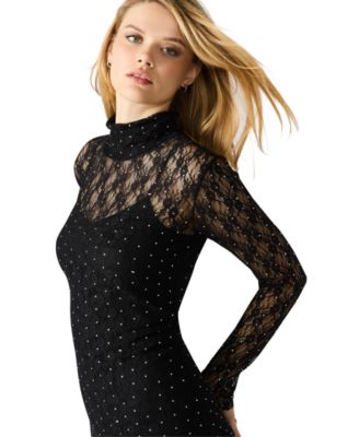 Women's Vivienne Mock Neck Lace Dress