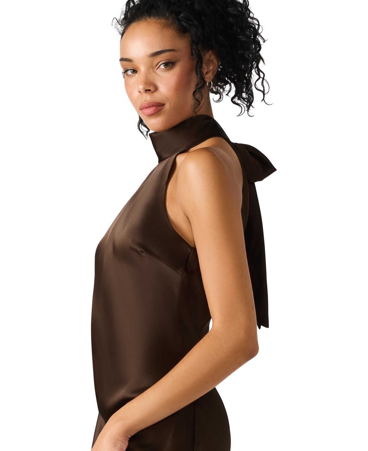 Steve Madden Women's Lara Satin Maxi Dress In Brown