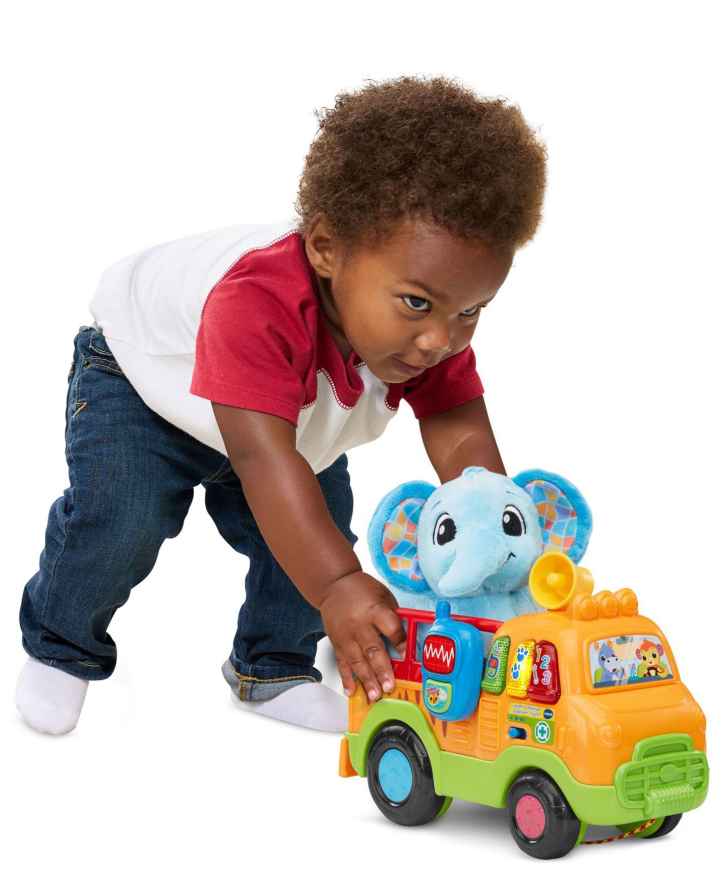 Детский игровой набор VTech Rescue Elephant Light-Up 4-Piece Truck Playset, Ages 12-36 Months — фото 4