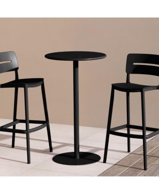 41.25" Adjustable Metal Round Bar Height Table