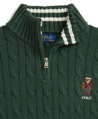 Boys 2-7 Polo Bear Cable-Knit Cotton Sweater