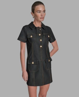 Women's Denim Collared Shirt Dress