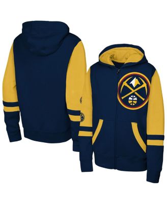 Outerstuff - Big Boys and Girls Navy Denver Nuggets Straight to the League Full-Zip Hoodie