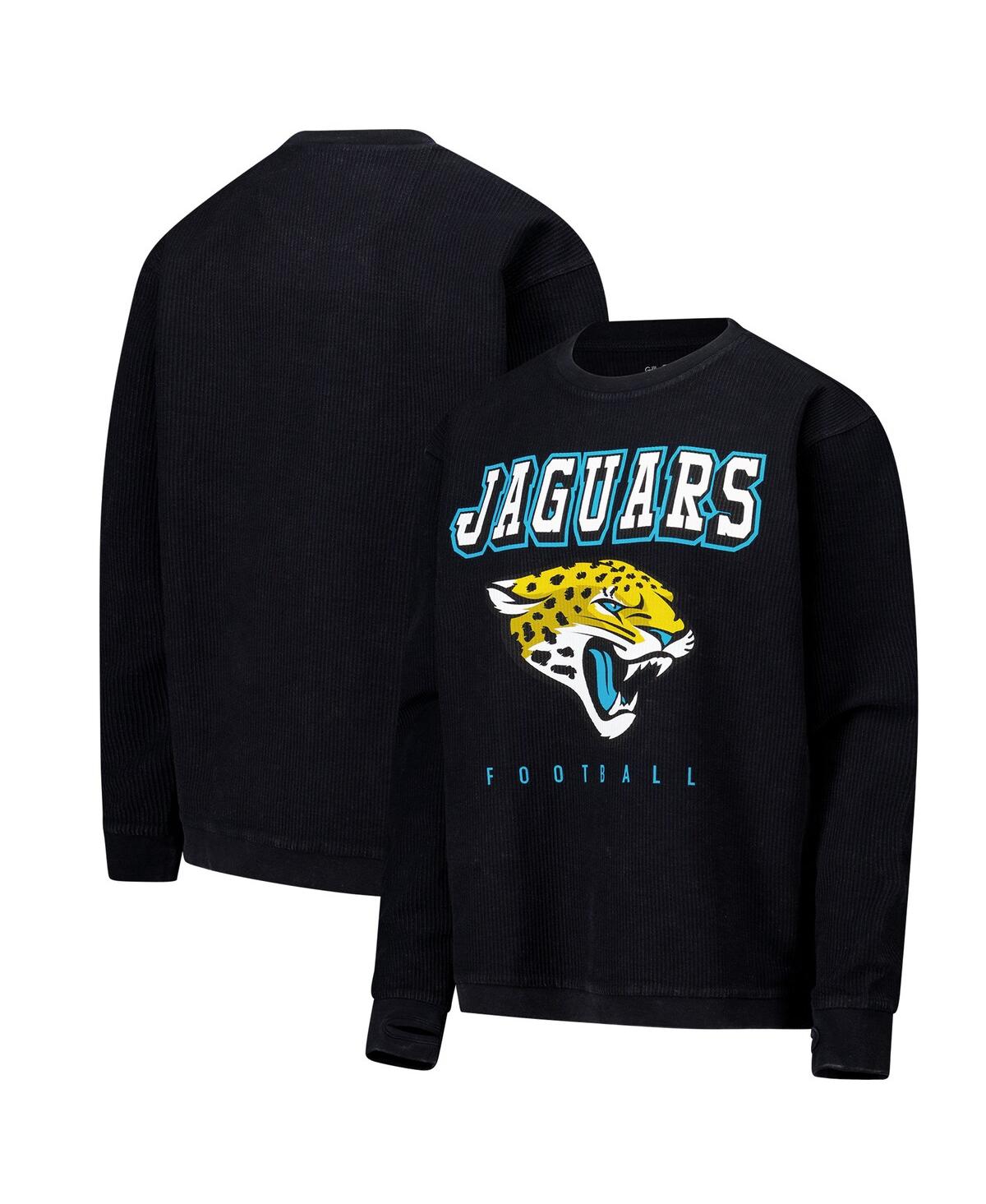 G-iii 4her By Carl Banks Women's Black Jacksonville Jaguars Comfy Cord Pullover Sweatshirt In Animal Print
