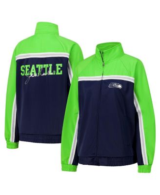 G-III 4Her by Carl Banks - Women's College Navy Seattle Seahawks Post Game Full-Zip Track Jacket