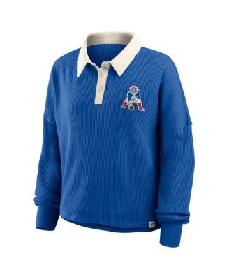 Women's Royal New England Patriots Oversized Hometown Premium Thermal Long Sleeve T-Shirt