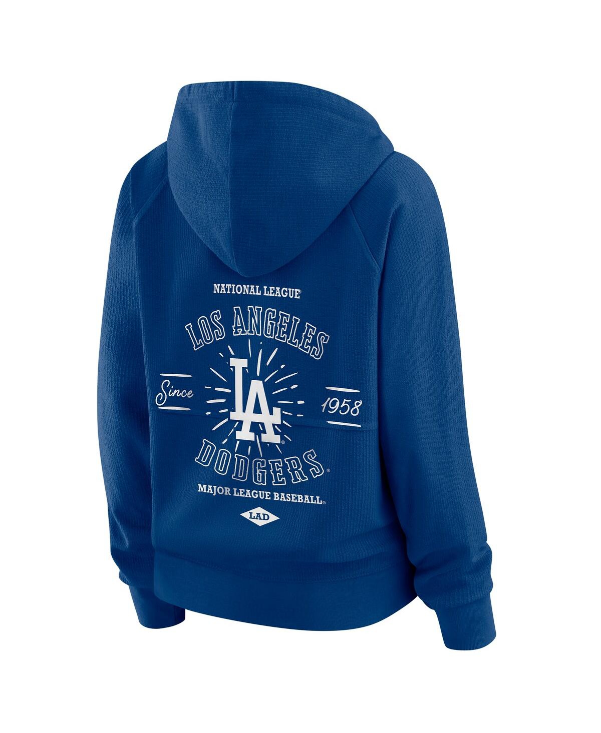 Wear By Erin Andrews Women's Royal Los Angeles Dodgers Full-zip Raglan Hoodie In Blue